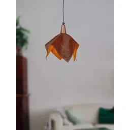 Fos Lighting Contemporary Handkerchief Brown Leather Hanging Pendant Light - Set of 1-picture-32