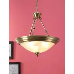 Fos Lighting 'Dish' Antique Gold & White Brass 3-In-1 Hanging Light-picture-27