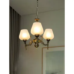 Fos Lighting Gold Mild Steel Antique Wide 3-Light Mini Ceiling Chandelier Hanging Light-picture-15