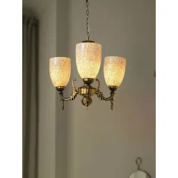 Fos Lighting Gold Mild Steel Antique Wide 3-Light Mini Ceiling Chandelier Hanging Light-picture-16