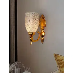 FOS LIGHTING Gold Traditional Wall Sconce with Multicolor Speckled Glass Shade-picture-12