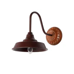 Fos Lighting Industrial Wall Light Sconce with Wooden Mount Brown Finish 40 W-picture-25