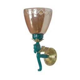 Fos Lighting Pegasus Seahorse Lustrous Crinkle Glass 1-Light Wall Sconce-Horse-GoldenCrincle207-WL1-picture-38