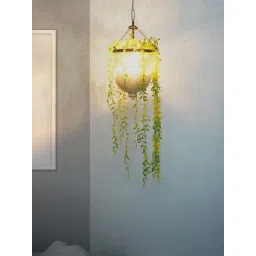 Fos Lighting Planter Jar Golden & Transparent Glass Hanging Pendant Light - Set of 1-picture-34