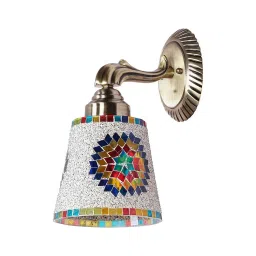 Fos Lighting Traditional Wall Sconce Light with Star Pattern Multicolor Mosaic Glass 40 W-picture-21