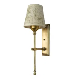 Fos Lighting Transitional Long Wall Sconce Light with Pastel Green Embroidered Shade Brass Antique Finish 40 W-picture-23
