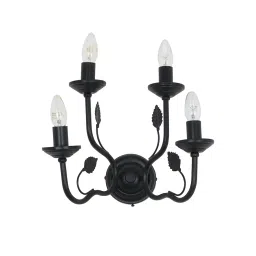 Fos Lighting Wall Light 40 W Mild Steel Black, AABlackLeaves-WL2+2-picture-41