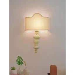 FOS LIGHTING White Aluminium Wall Sconce With Fabric Shade-picture-23
