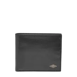 Fossil Black Solid Leather Bi-Fold Wallet-picture-20
