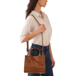Fossil Brown Solid Handbag-picture-19