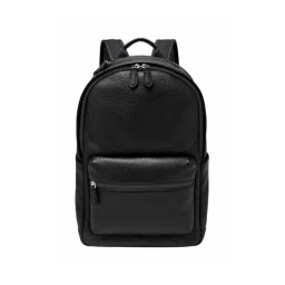 Fossil Buckner Black Leather Solid Backpack - 16.86 Ltrs-picture-41