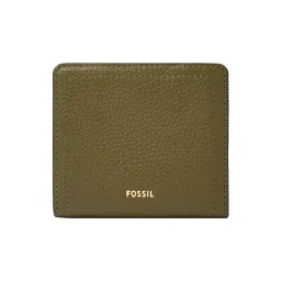 Fossil Green Logan Textured Extra Small Leather Bi-Fold Wallet For Women-picture-33