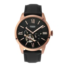 Fossil Men Black Skeleton Dial & Leather Straps Townsman Auto Analogue Watch - ME3170I-picture-13