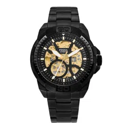Fossil Men Black Skeleton Dial Stainless Steel Straps Analogue Watch ME3217-picture-10