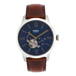 Fossil Men Blue Dial & Brown Leather Analogue Watch ME3098-picture-10