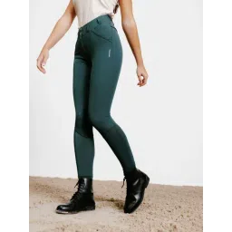 Fouganza by Decathlon Dusty Green Plain Horse Ridding Breeches-picture-47