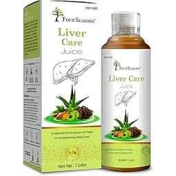 Four Seasons Liver Care Juice| Fatty Liver Ayurvedic Medicine | Liver Detox Supplement | 5+ Herbs Aloe Vera, Bhumi Amla, Bhringraj, Kasni - No Added Sugar (Pack of 1)-picture-17