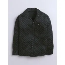 Fourfolds Boys Black Regular Fit Printed Shirt-picture-14