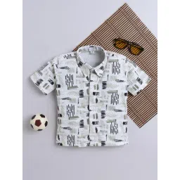 Fourfolds Boys Black Regular Fit Printed Shirt-picture-17