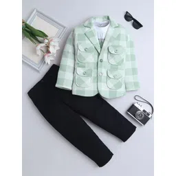 FOURFOLDS Boys Checked 3-Piece Party Suit-picture-40