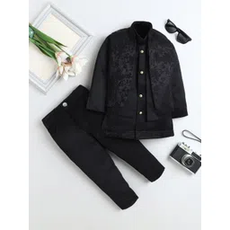 FOURFOLDS Boys Embroidered Mandarin Collar Sherwani Set-picture-30