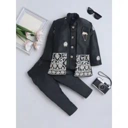 FOURFOLDS Boys Embroidered Sherwani-picture-26