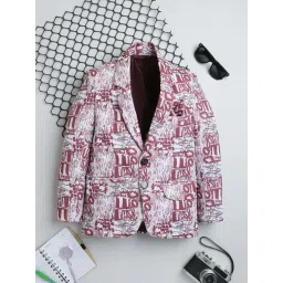 Fourfolds Boys Maroon Printed Full Sleeves Blazer & Waistcoats-picture-45