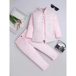 Fourfolds Boys Pink Embellished Indowestern Sets-picture-10