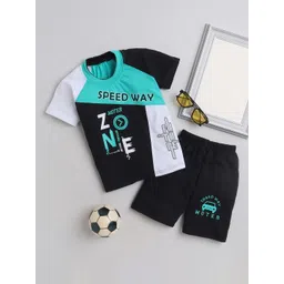 FOURFOLDS Boys Printed Pure Cotton T-shirt with Shorts-picture-12