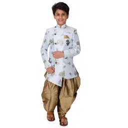 FOURFOLDS Boys Printed Sherwani with Dhoti Pants-picture-56