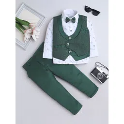 FOURFOLDS Boys Printed Single-Breasted Three-Piece Suit-picture-29