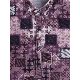 FOURFOLDS Boys Printed Spread Collar Half Sleeves Cotton Shirt image 3