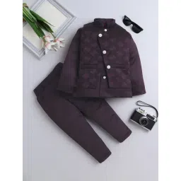 Fourfolds Boys Purple Printed Indowestern Sets-picture-38