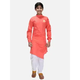 Fourfolds Kids Orange Pink Regular Fit Kurta & Pyjama-picture-38