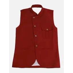 Fourfolds Kids Orange Regular Fit Waistcoat-picture-33