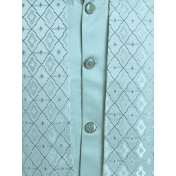 Fourfolds Kids Pastel Blue Jacquard Two Piece Suit Set image 5