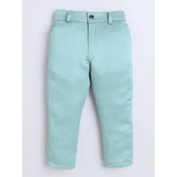 Fourfolds Kids Pastel Blue Jacquard Two Piece Suit Set image 4