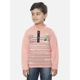 Fourfolds Kids Pink Printed Regular Fit T-Shirt-picture-20