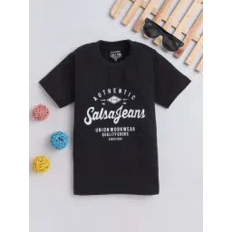 Fourfolds Unisex Black Printed T-Shirt-picture-21