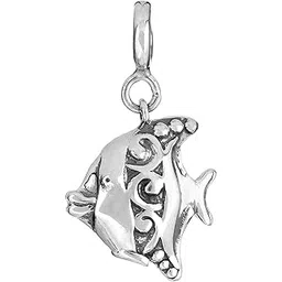 fourseven Jewellery 925 Sterling Silver Just Keep Swimming Fish Charm Pendant, Fits in Bracelets, Chains and Necklace for Men and Women-picture-49