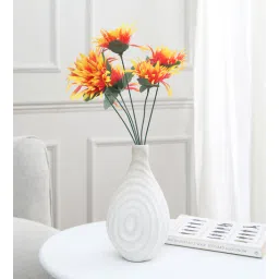 fourwalls Orange Fabric Beautiful Artificial Spider Chrysanthemum Artificial Flowers-picture-29