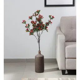 fourwalls Orange Fabric Cherry With Leaves Artificial Flowers-picture-27