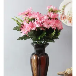 fourwalls Pink Fabric & Plastic Decorative Garabaraz Artificial Flowers-picture-26