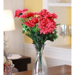 fourwalls Pink Plastic Gerbera Bunch Artificial Flowers-picture-35