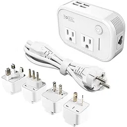 Foval Power Step Down 220V to 110V Voltage Converter with 4-Port USB International Power Travel Adapter in UK European Italy Asia etc-picture-41