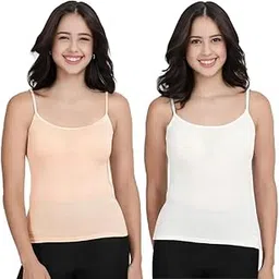 Fox World Womens/Girls Cotton Adjustable Strap Slip Camisole Pack of 2-picture-15