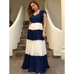 FoxDX A-Line Flared Puff Sleeve Anarakli Dress-picture-30