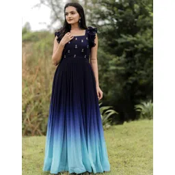 FoxDX Floral Embroidered Square Neck Flared Maxi Dress-picture-31