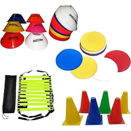 Foxsus Combo of Agility Ladder 4 m with 10 rungs; 6 dot Marker; 10 Mini Saucer Cone Multicolour;6 Marking Cone 6 inches-picture-23