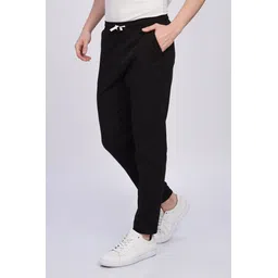 foxter Men Solid Black Track Pants-picture-20